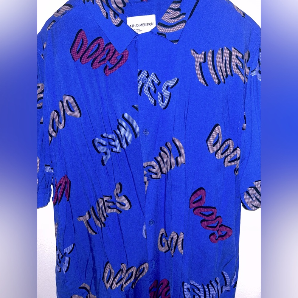 Funky “Good Times” button up NWT